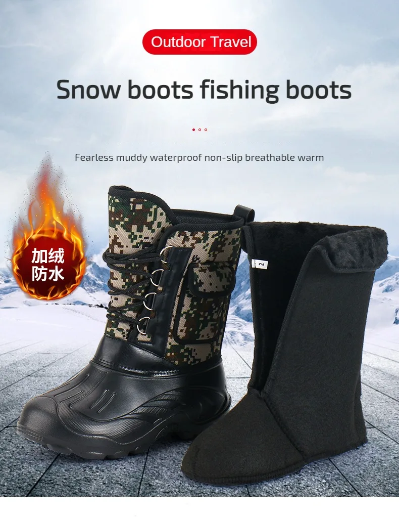 2025 neue männer Winter Stiefel Plattform männer Schnee Stiefel Warme Dicke Plüsch Wasserdichte Outdoor Angeln Arbeit Stiefel Plus größe 40-46 – Detail 7