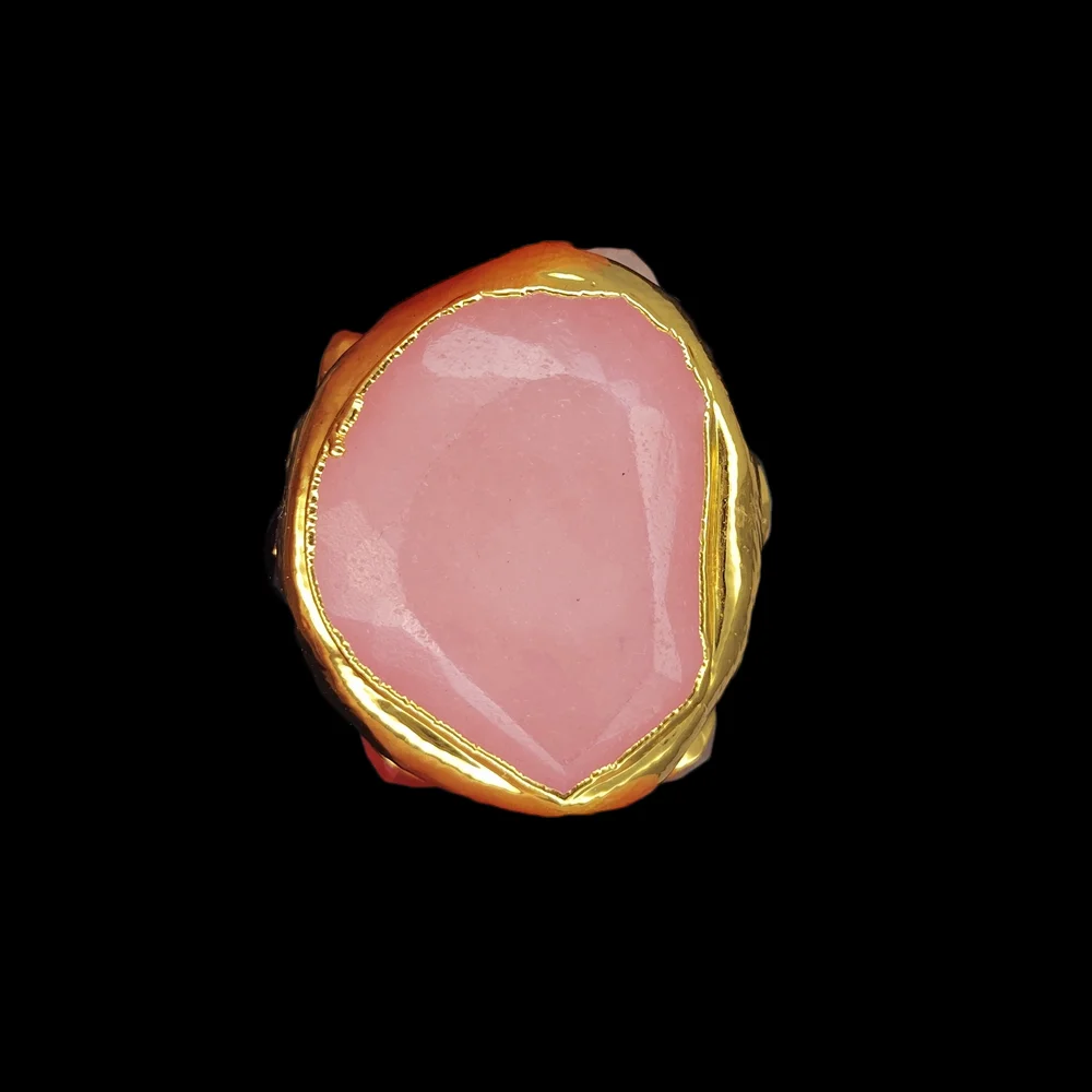 5 PCS Pink Jade Beads Mixed Color Stone Connector Beads For Making Bracelet Necklace DIY