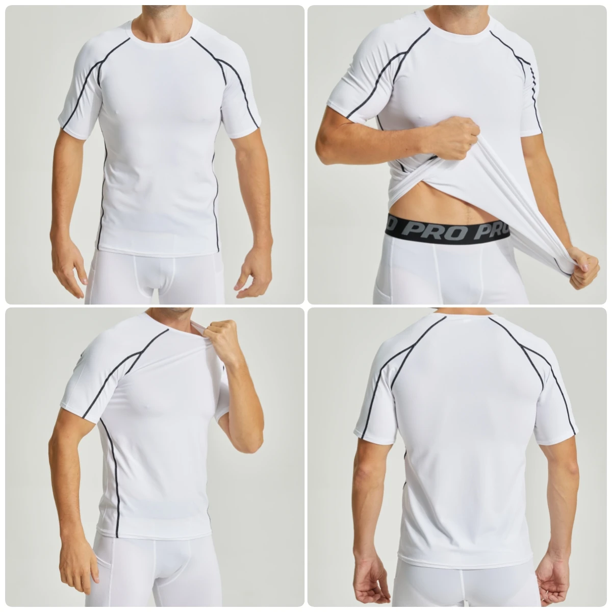 Compression Shirts Men Short Sleeve Quick Dry Sports Undershirt Gym Workout Base Layer T Shirt for Men Running Athletic Tights