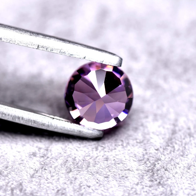 Synthetischer Edelstein Top Crushed Ice Cut Kubischer Zirkonia Runde Form Rosa Farbe 4K Schliff 5A+ Qualität für Schmuckherstellung – Detail 6