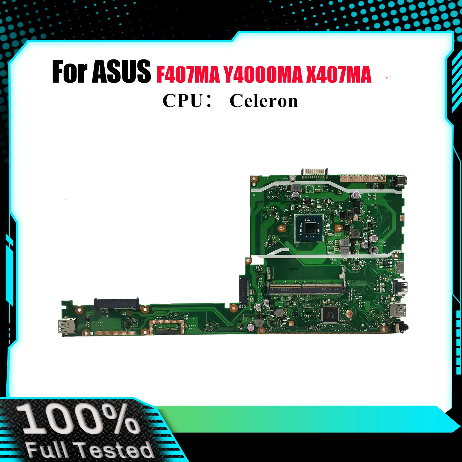 

X407MA Материнская плата для ноутбука ASUS VivoBook X407MA X407M F407MA Y4000MA Материнская плата для ноутбука с процессором Celeron 100% тестирование OK stk