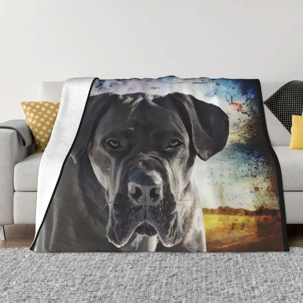 

Cane Corso With Floppy Ears Throw Blanket sofa bed Fashion Sofas Fluffys Large Blankets