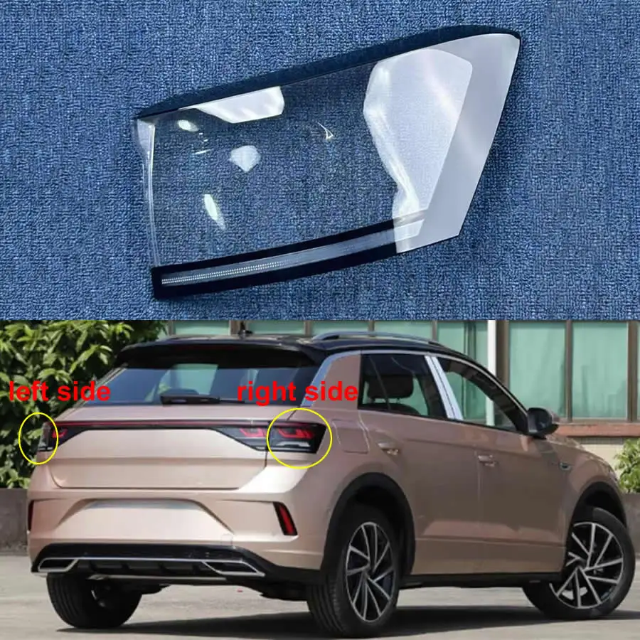 For Volkswagen VW T-ROC 2023 2024 2025 Car Accessories Outer Tail Lamp Cover Taillight Shell Rear Brake Lights Mask Plexiglass