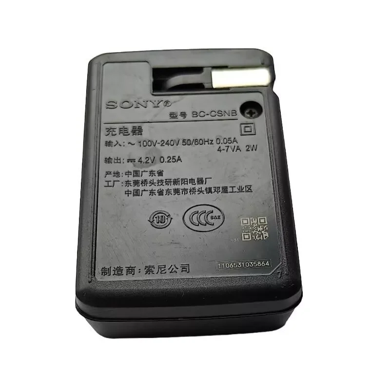 Carregador de bateria de parede Sony BC-CSNB usado 4,2 V para câmera NP-BN BN1 Cyber Shot # 006