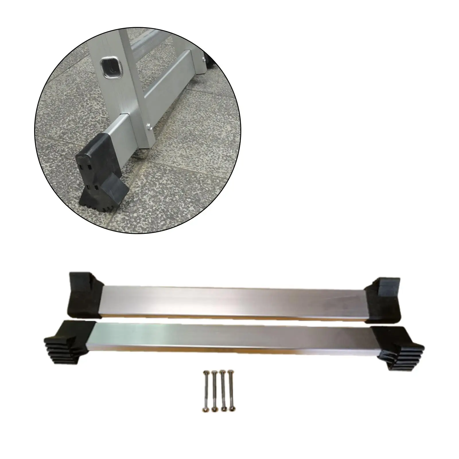 Telescoping Ladder Balance Bar Portable High Performance Length 63cm with Ladder Feet Covers Household Use for Extension Ladder