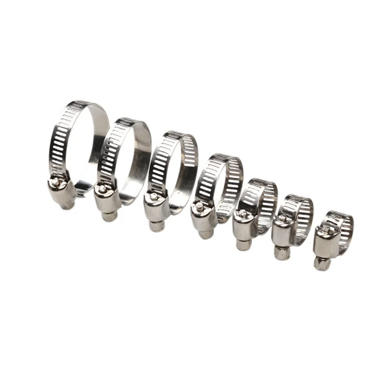 

75STO-60Pcs 8-38Mm Adjustable Stainless Steel Screw Band Hose Clamps Car Fuel Hose Clamps Pipe Clamp Worm Gear Clip Hose Clamp
