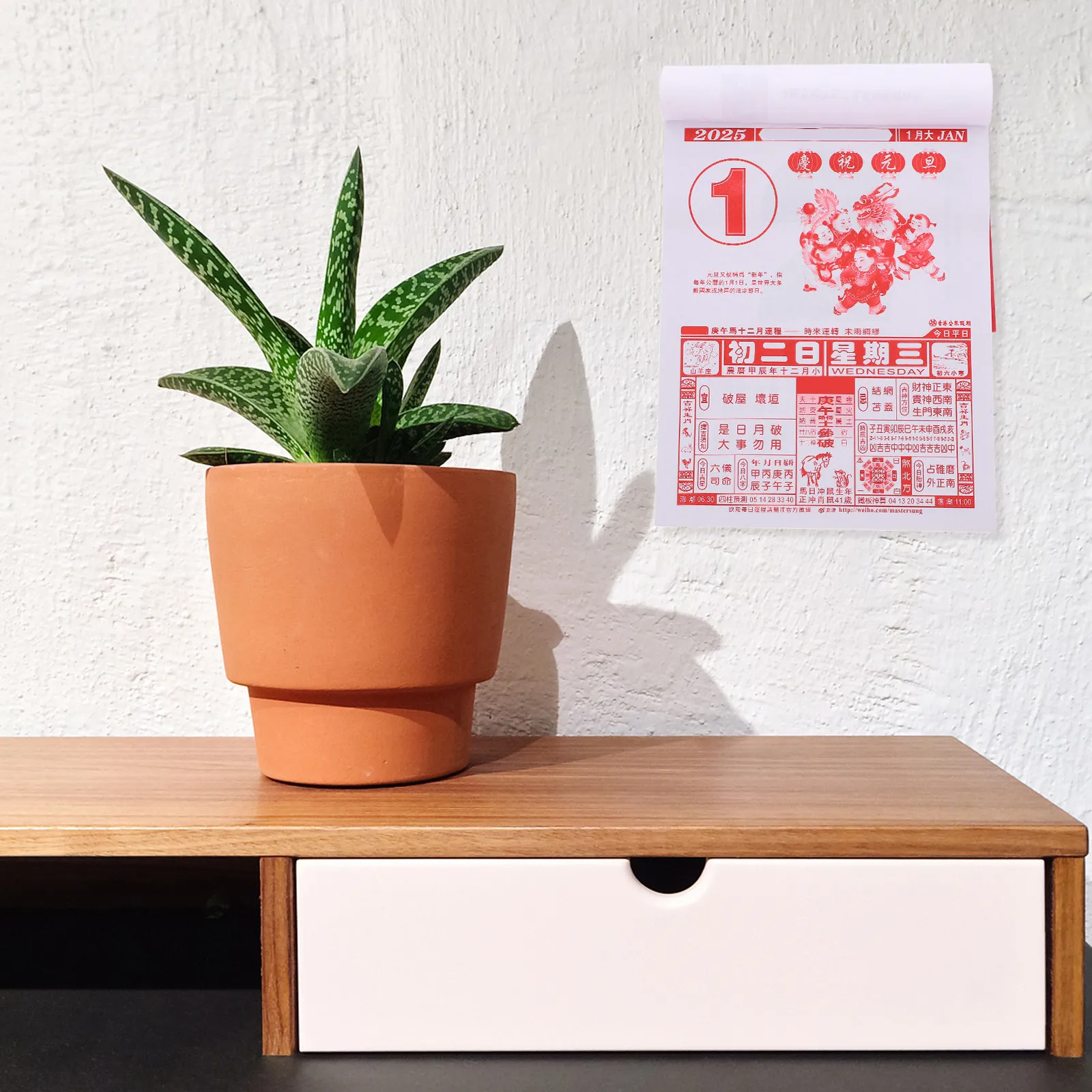

2025 Traditional Chinese Year of The Snake Daily Tear Off Wall Calendar Lunar Date Planner Feng Shui Hanging Calendar