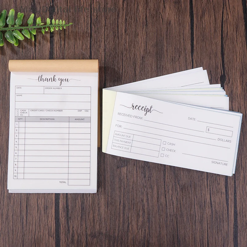 

1 Receipt Book Carbonless Paper Thank You Receipt Book - Sales Order Small Business Invoice Book - (50 Each White/Yellow)