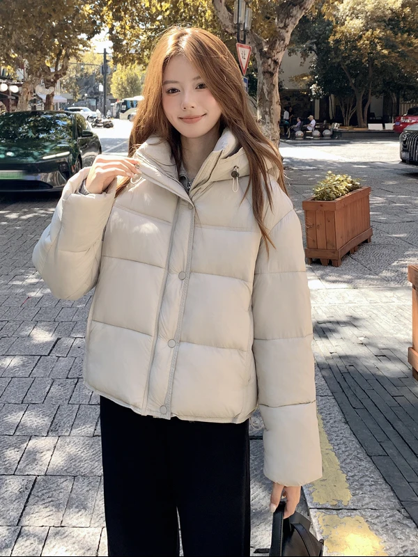 

Ультрамягкий пуховик-пуховик из хлопка для женщин, тонкий, в корейском стиле, утепленный хлопковый пуховик-куртка