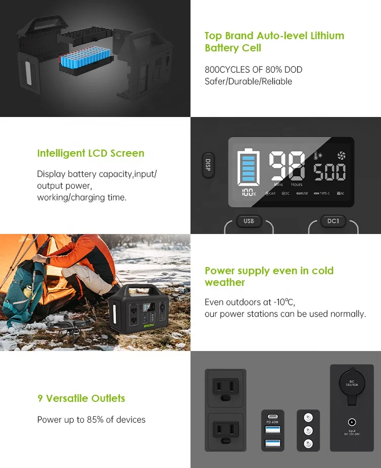 500W 26ah 461wh portable solar generator 110v 220v lithium ion camping portable power station