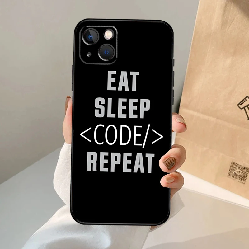 Programming Languages Phone Case For iPhone 16 15 14 11 12 13 Pro Max Mini Plus X XS Max XR Cover Coque