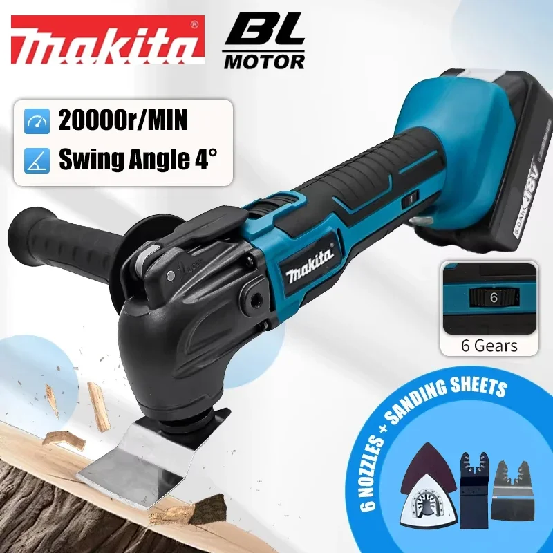 

Makita Cutting Woodworking Power Tool 600W Oscillating Multi Function Tool 20000OPM Electric Saw Trimmer for 21V 18V Battery
