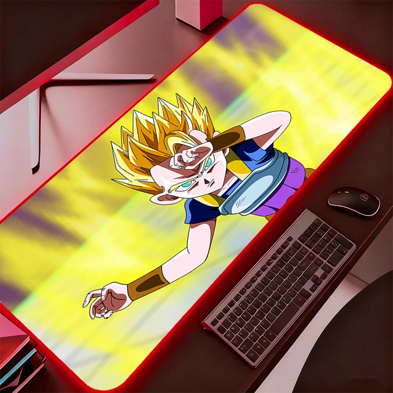 RGB Mouse Pad Dragon Ball Game Rubber Backlight Pc Keyboard Laptop Computer Speed LED Desk Mat Gaming Acessories Mousepad