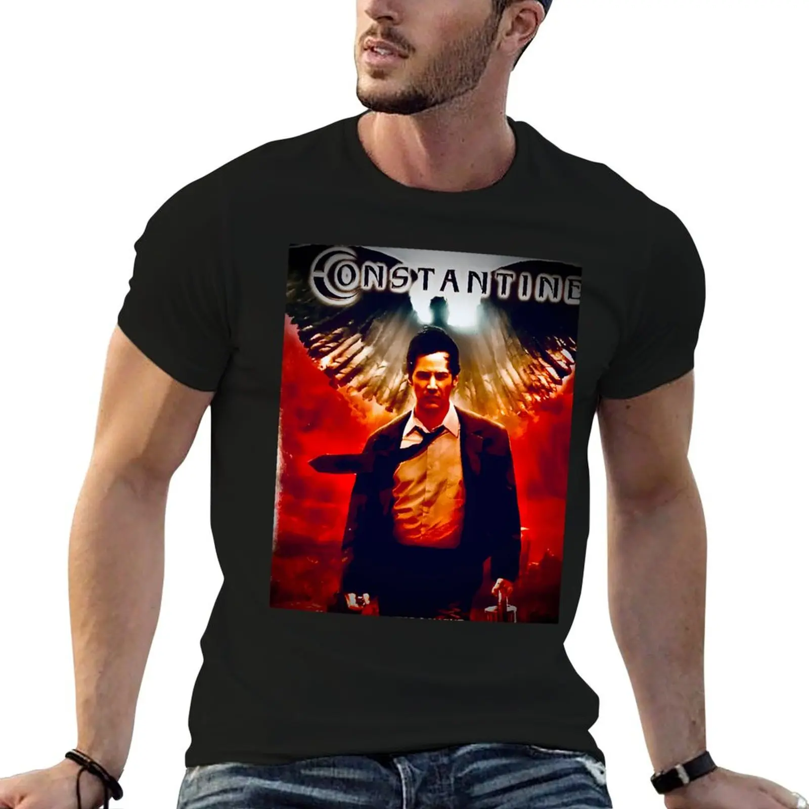 

Movie print Constantine T-Shirt t shirt man luxury t shirts for man pack cotton funny t shirts dark humor T-Shirt