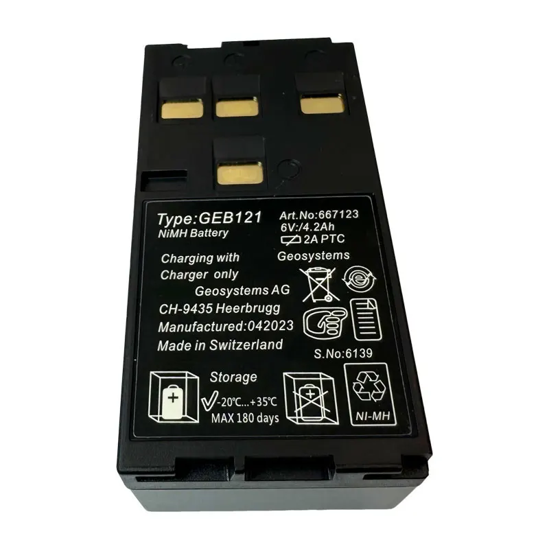 4PCS GEB121 Battery For SWISS TCR407, TCR702, TCR802 TPS-400 TPS-1100 TPS-800 TPS-700 TC302/402 Total Station 6V 4200mAh