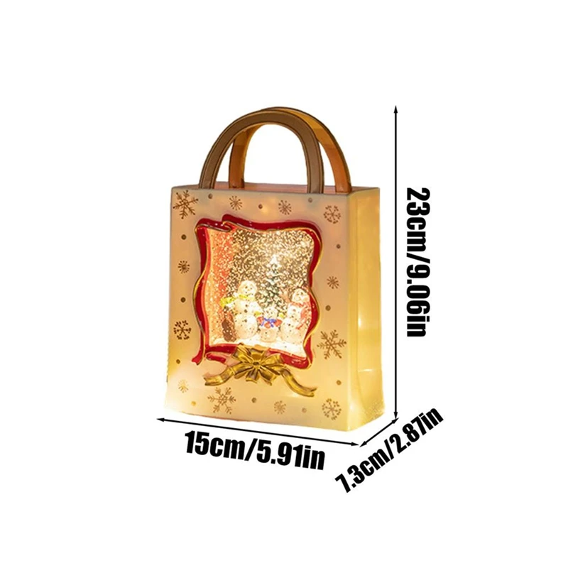 Natal globo de neve lanterna musical iluminado globo de neve lanterna alimentado por bateria luz da noite bolsa elétrica globo de neve