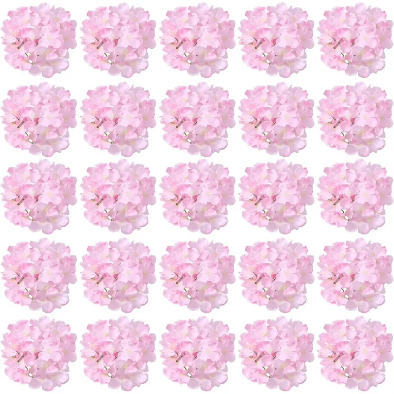 4cm 20 piezas cabezas de flores de Margarita hortensia de seda flores artificiales para decoración del hogar de boda DIY corona de Navidad regalos accesorio