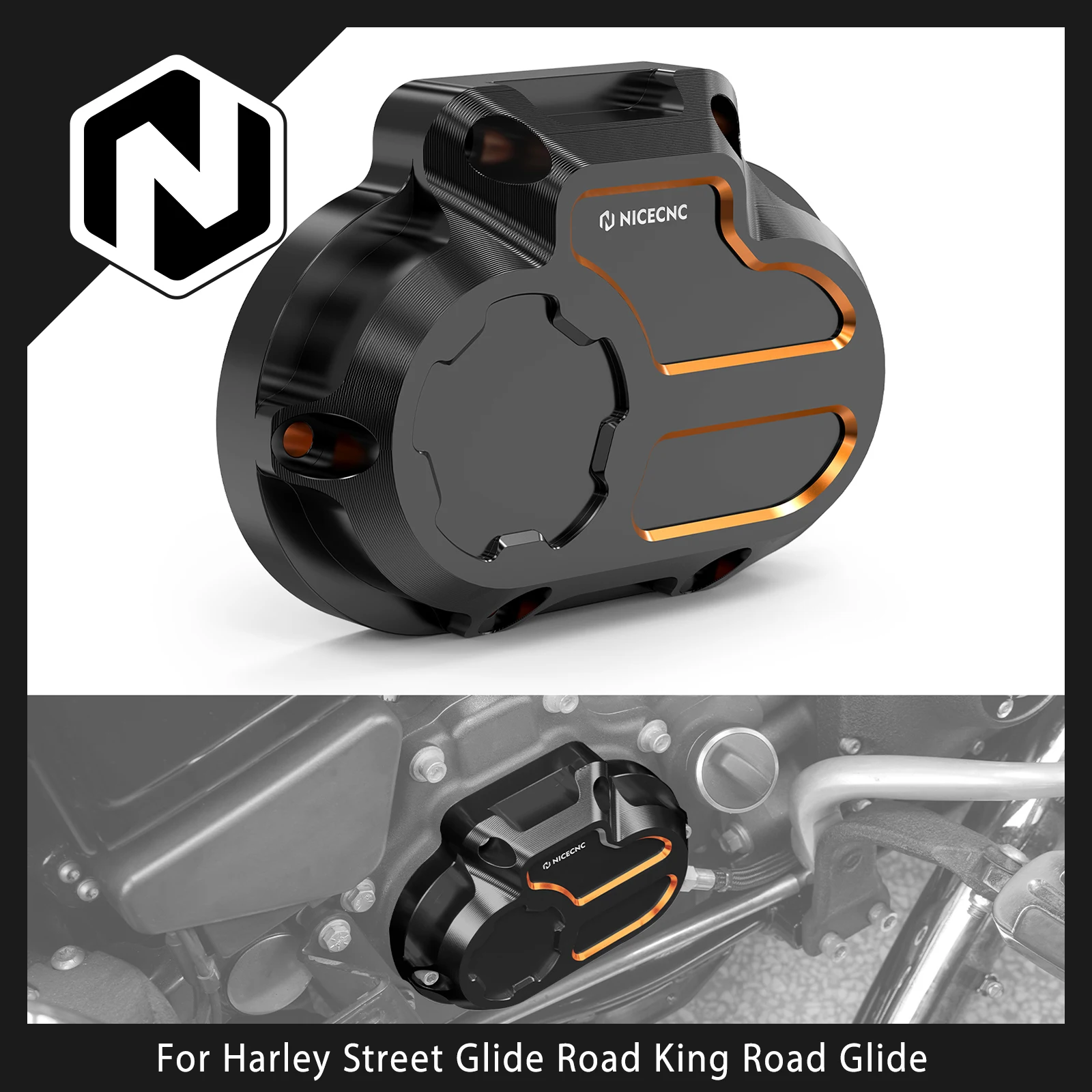 

NICECNC Transmission Side Cover For Harley Street Glide FLHX Road King FLHR Road Glide FLTR Dyna Low Rider FXDL Street Bob FXDB