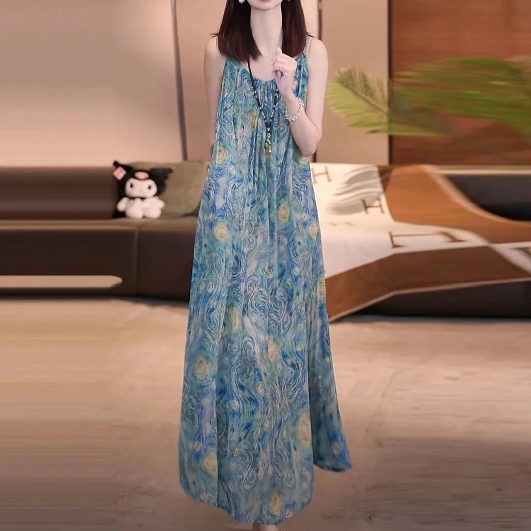 ชุดเดรสแขนกุดสำหรับผู้หญิง งานรับปริญญา ฤดูร้อน แต่งลายปัก งานปักมือ จับจีบ ระบาย สม็อค ผ้าดริลล์ สไตล์สไปซี่