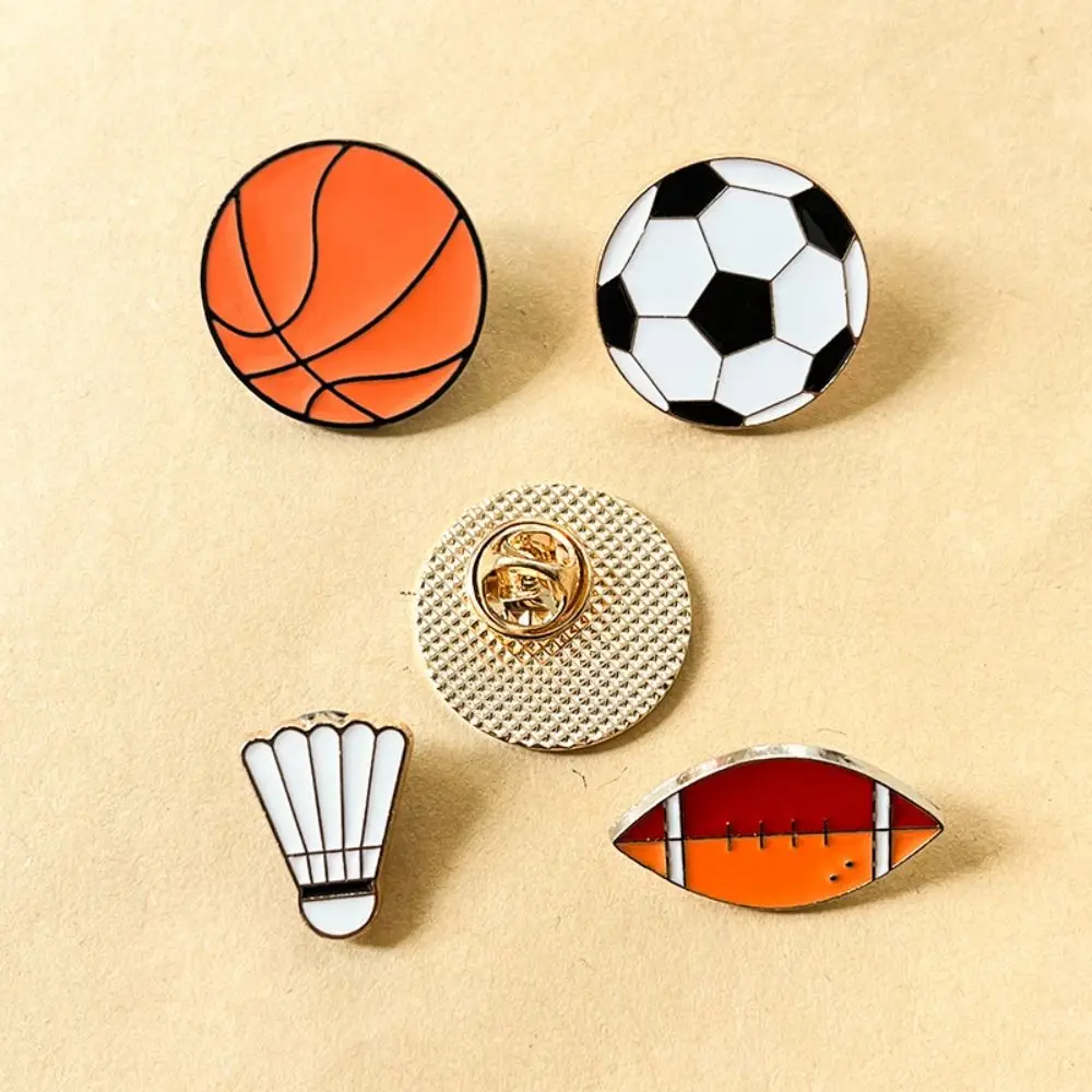 Cute Soccer Sports Ball Enamel Pin Basketball Volleyball Dripping Oil Brooch Cartoon Alloy Metal Badge Decoration