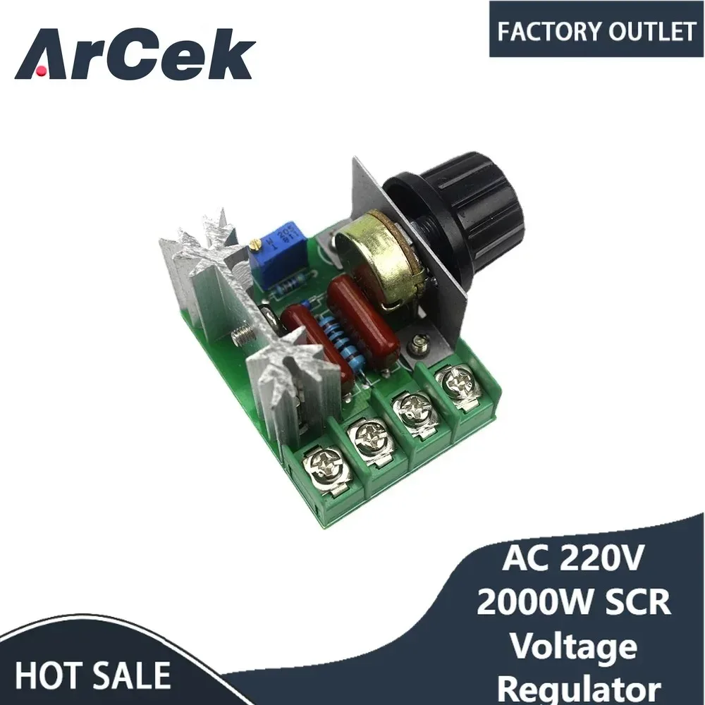 AC 220V 2000W SCR Voltage Regulator Dimming Dimmers Speed Controller Thermostat Electronic Voltage Regulator Module