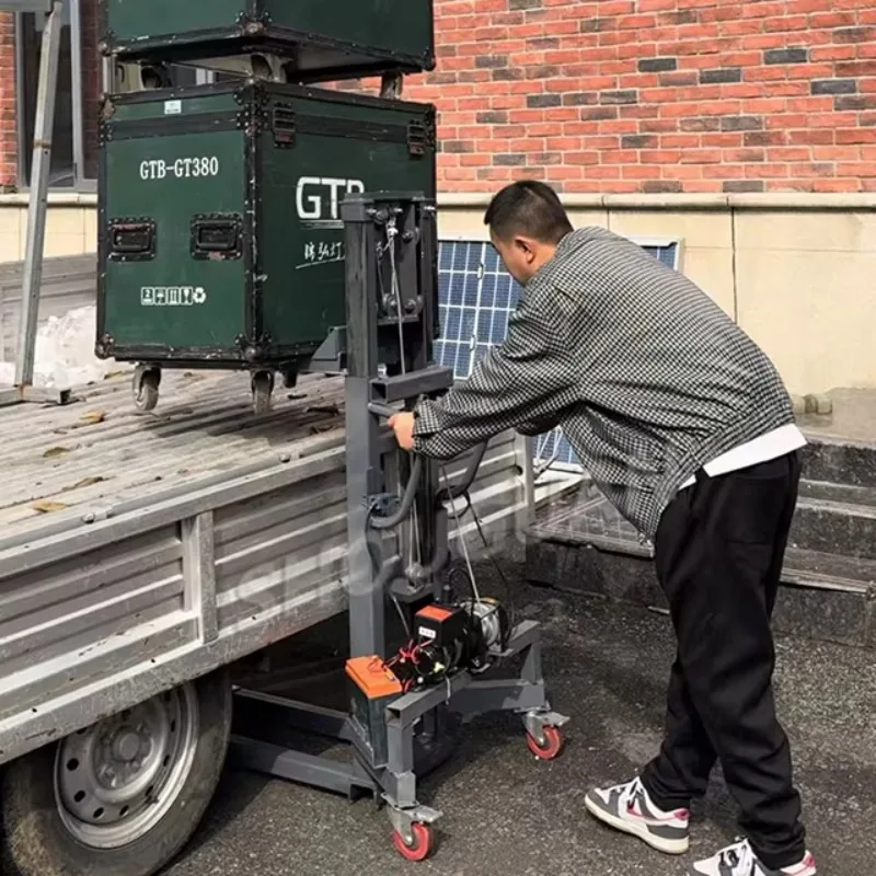 小型フォークリフト 小型貨物エレベーター ミニスタッカー 300kg ポータブルリチウムバッテリー式フォークリフト スタッカー クレーンリフトトラック