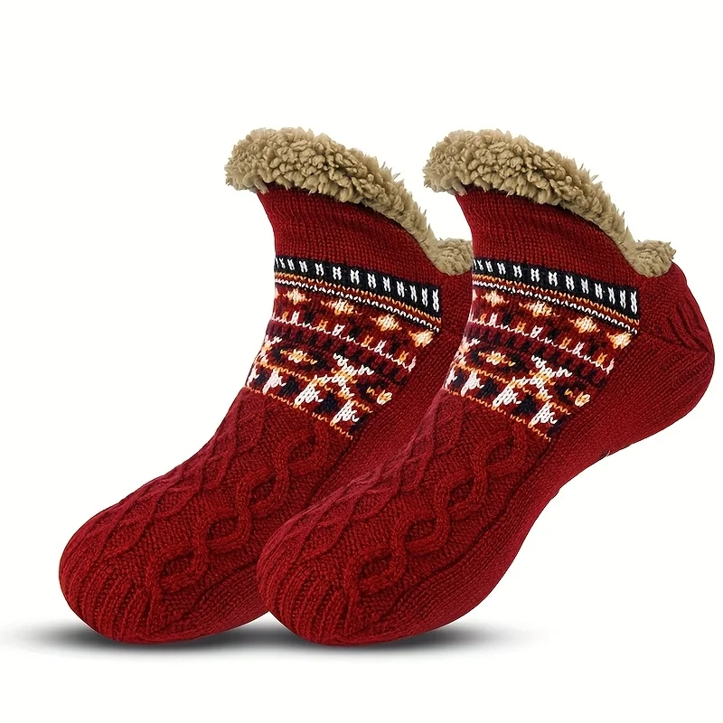 زوج من الجوارب الشتوية الدافئة للرجال، جوارب أرضية سميكة من القطيفة، جوارب للطقس البارد، جوارب قابلة للتنفس، جوارب نوم رجالية #5