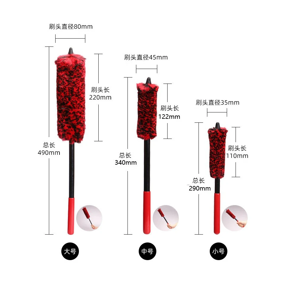 Auto-Rad-Detaillierungsbürste, biegsame Auto-Reinigungswerkzeuge, rutschfester Griff, einfache Reinigung von Felgen, Speichen, Radzylinder und Bremssattel