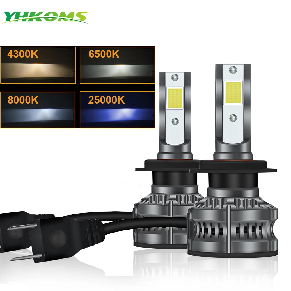 YHKOMS Car Headlight H1 H4 H7 LED Bulb H8 H11 H9  Led Lights 4300K 25000K 6500K 8000K Turbo lampada 12V  Fog Lights White