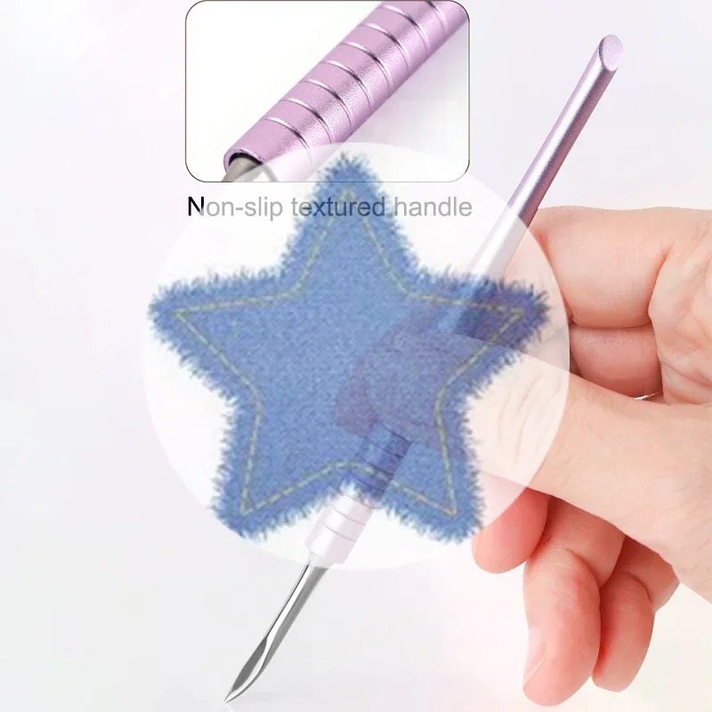 6 in 1 네일 베벨드 헤드 스테인리스 스틸 큐티클 푸셔 네일 아트 샌딩 태블릿 매니큐어 스틱 도구 (살롱 네일 액세서리용)