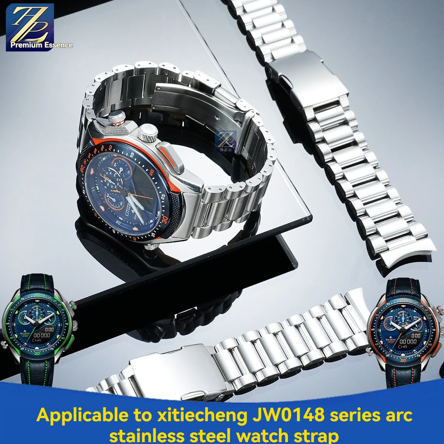 For Citizen Eco-Drive Men's watch JW0149-10L steel strap JW0148-12L curved metal stainless steel watch chain accessories 22mm