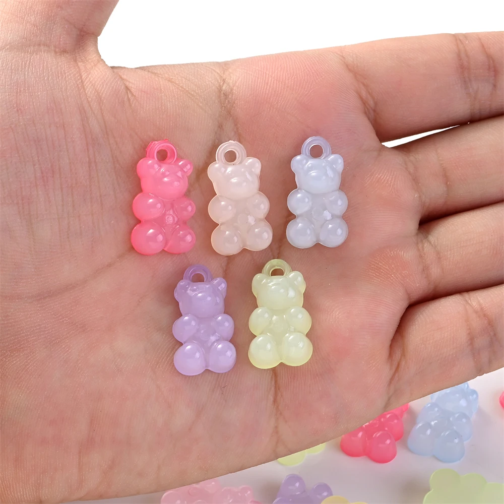 30 Stuks Snoep Schattig Dier Beer Hanger Kleur Beadscharms Kralen Voor Sieraden Maken Ketting Oorbel Armband Diy Accessoires