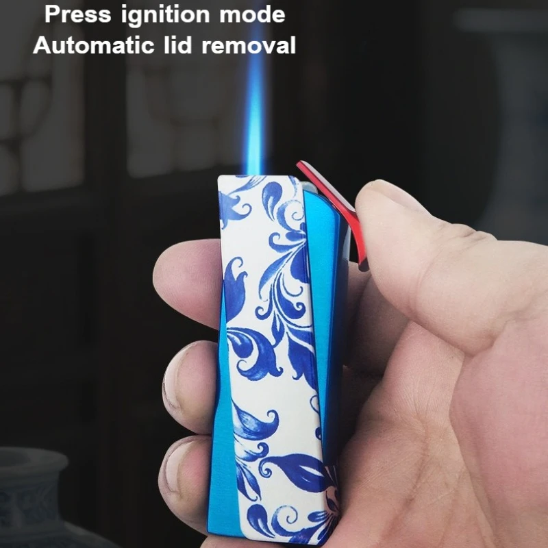 Fashionable Chinese Style Men's Inflatable Lighter, High-value, Sturdy and Durable, Windproof Direct Fire Cigarette Lighter Gift