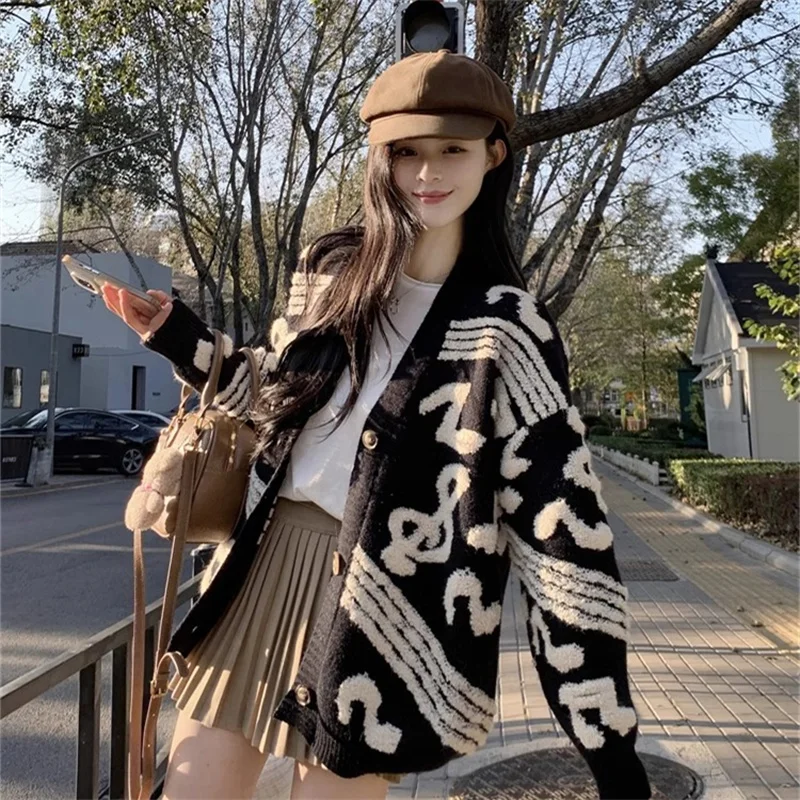 Dames Herfst Lange Sve V-Ne Trui Niet-Pilling Vest Faionable Klein Formaat Bovenkleding Ensemble Eerste Winter Sle