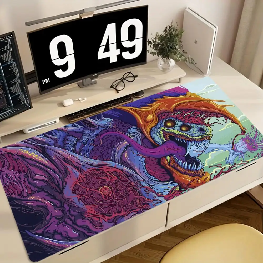 

Большой игровой коврик для мыши XXL, с массивным ужасающим чужой монстром, с прошитыми краями, идеально подходит для офиса и домашнего использования.