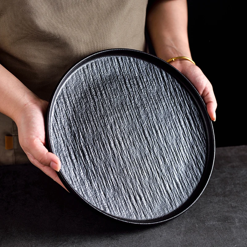 

10 Inch Ceramic Western Style Steak Spaghetti Dish for Home and Commercial Use