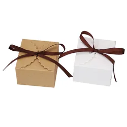 10/20/30Pcs Wave Pattern Kraft Paper Candy Box Wedding Favor Gift Box Packaging Bag Baby Shower Wedding Birthday Party Supplies