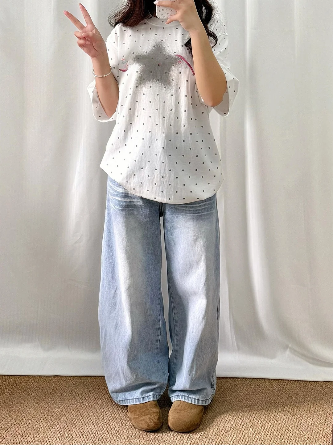 

High Waist Wide Leg Jeans Women's Loose Fit Summer New Style BF Lazy Style Slimming Washed Blue Jeans Casual Straight Tube