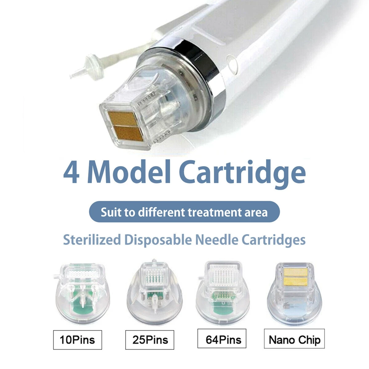 Disposable Consumable Tattoo Cartridge Gold Plated Fractional RF Microneedle Spare 10/25/64 Pins Nano Replacement Head Accessory