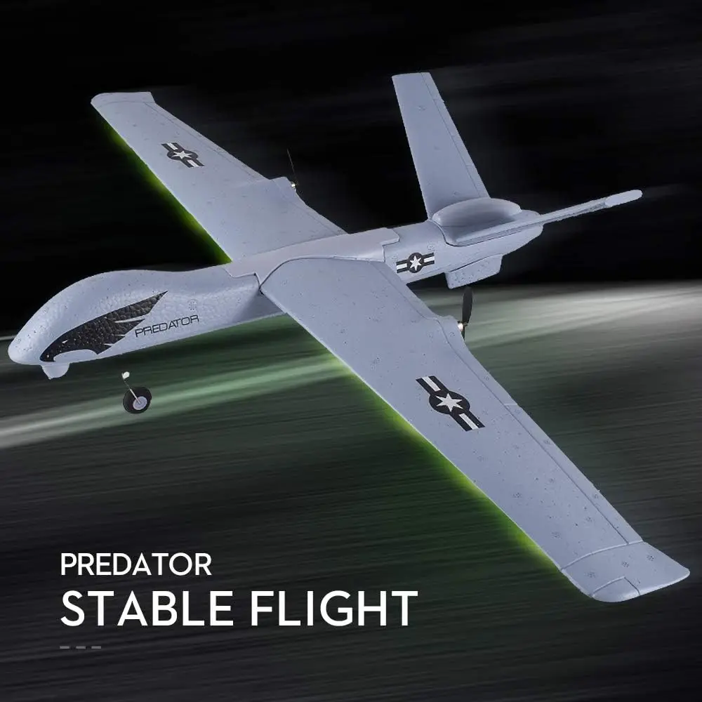 RC Plane Remote Control Airplane - 2.4Ghz 2 Channels DIY RC Predator Aircraft with 3-Axis Gyro for Beginner RC Plane with 2 Batt