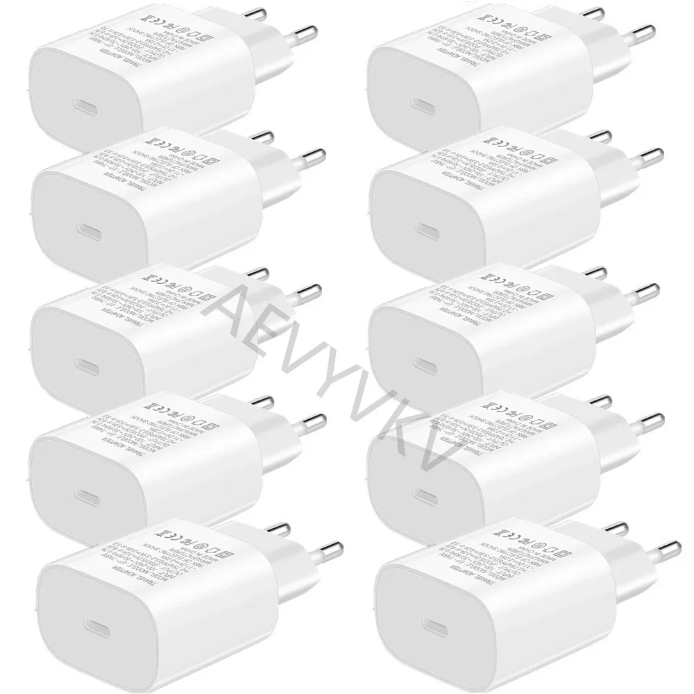 10pcs Fast Charging Usb-C Wall Charger Type c Power Adapters For Iphone 15 16 Samsung S20 S22 S23 Note 10 htc lg Can Choose Box