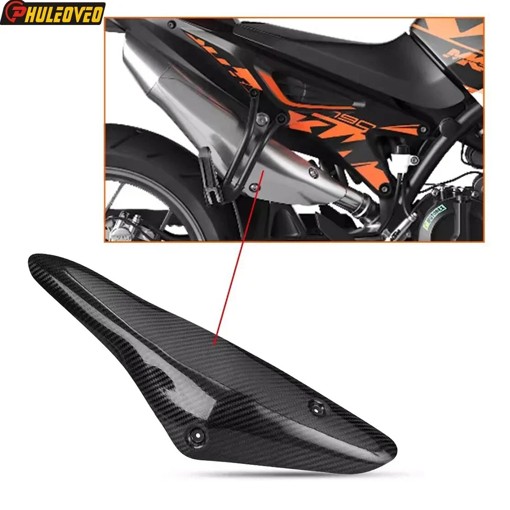 For KTM 790 DUKE/L 2018-2024 for KTM 890 DUKE / R / GP 2020-2023 Real Carbon Fiber Motorcycle Exhaust Muffler Heat Shield Cover