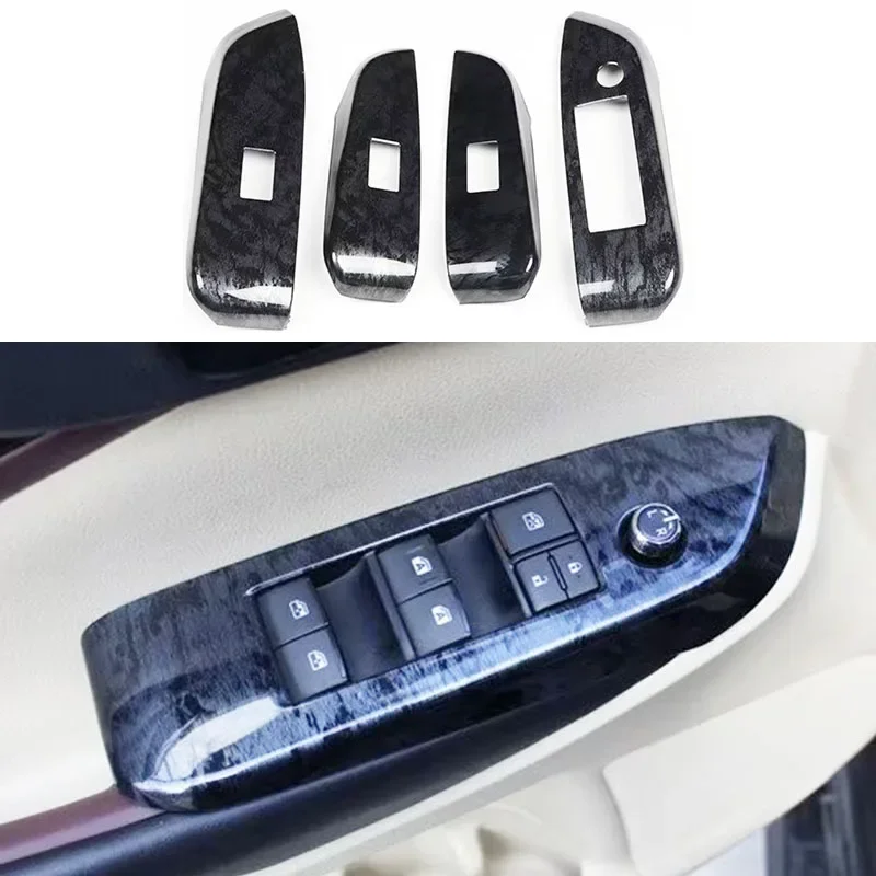 Car Interior Accessories For Toyota Highlander 2015-2018 Black Wooden Color Gear Panel Window Lift Side Vent Handle Frame