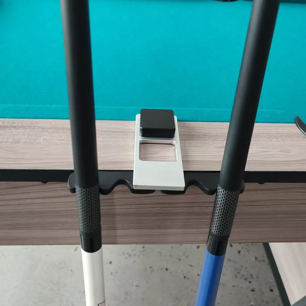 

Tableside Installation Billiard Cue Holder 4-Slot Rack Silver Aluminum Alloy Construction Edge-mounted Installation