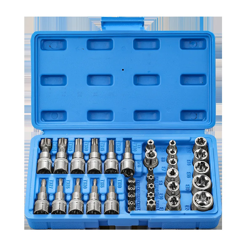 Professional 34Pc E-Type Torx Bit Set - Quick Release Socket & Allen Key Kit for Automotive & Home Repair
