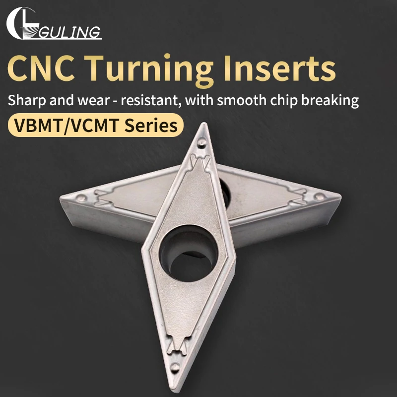 

CNC diamond turning inserts VBMT160404/160408 for processing stainless steel, copper, and aluminum alloys on lathes.