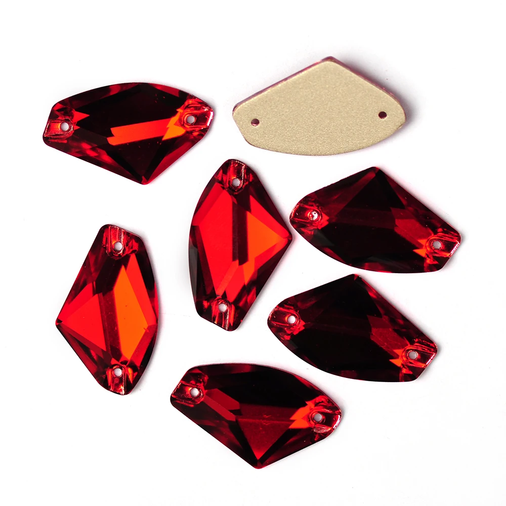 YANRUO 3256 Galactic Siam Red Glass Sewn Rhinestones Ornaments to Sew on Clothes Handicraft Accessories