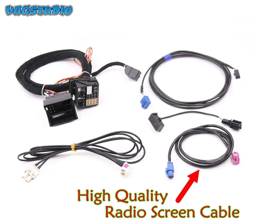 MIB STD2 ZR NAV Discover Pro Radio Adapter Cable Wire Harness With 2 to 2 Cable For Golf 7 MK7 Passat B8 Tiguan MQB CAR