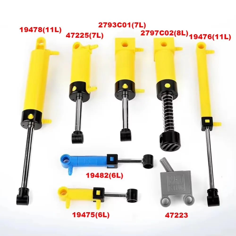 83pcs MOC Technical Hose Air Pump Tank Push Rod Putter Switch Piston With legoeds Pneumatic Parts 42043 47225 61904 9641