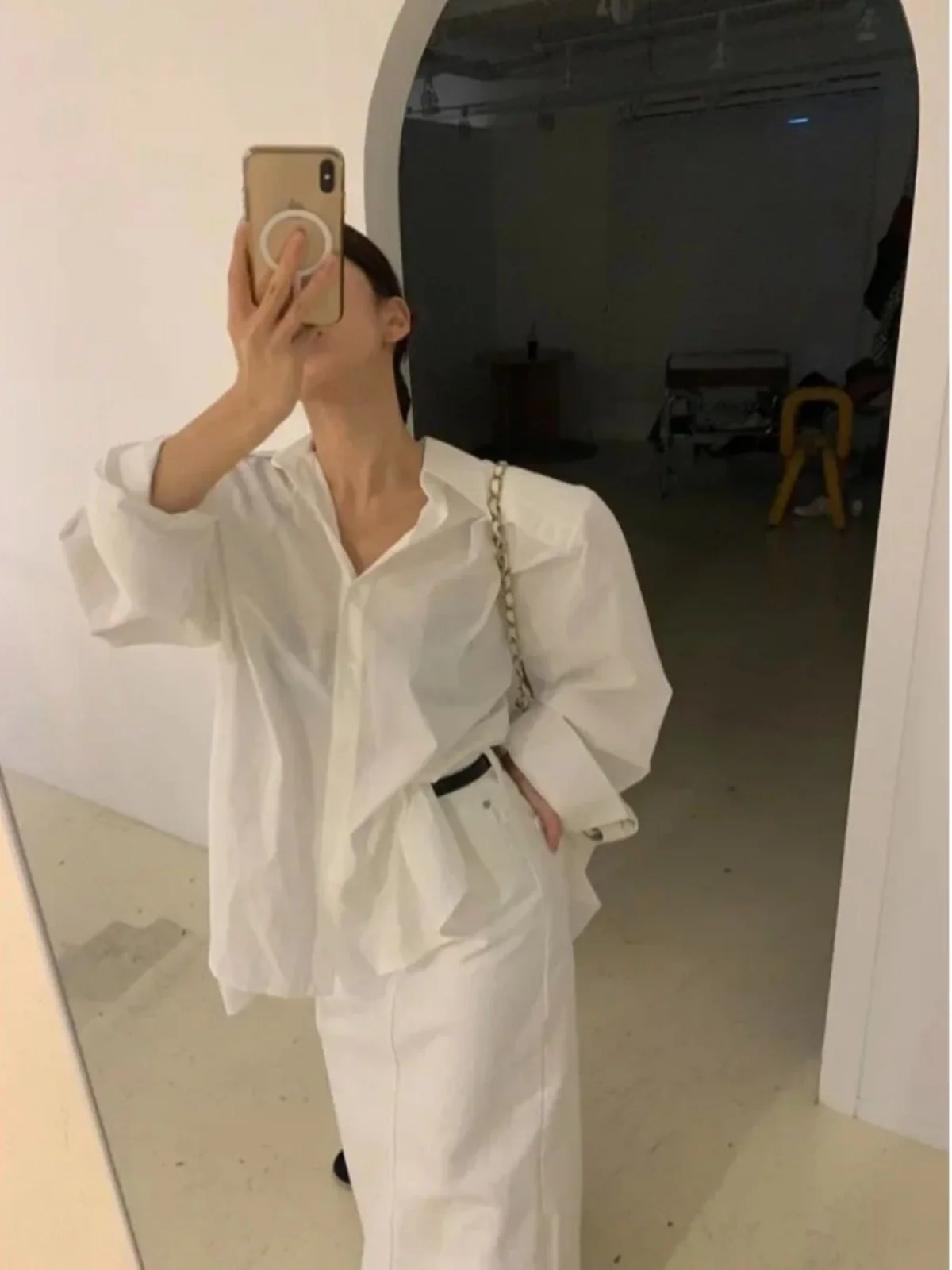 

Casual Loose Long Sve irt Street Sle Loose Fit Collared Long irt Casual Loose Turn-down Collar Full Sve irt